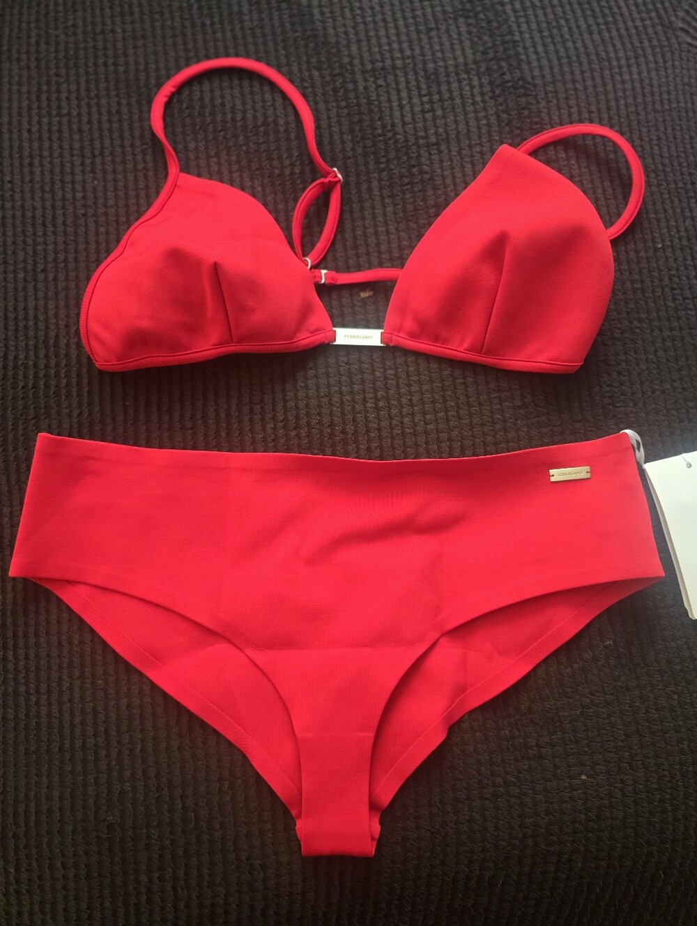 NWT Authentic Salvatore Ferragamo Red Bikini Set - Two Piece Swimwear $890